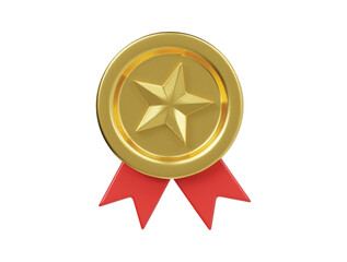 Gold medal icon 3d render illustration