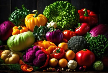 vibrant vegetable arrangements displayed textured backgrounds featuring rich colors diverse shapes eye catching visual appeal, design, fresh, organic, nature