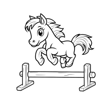 Pony transparent ausmalen Clipart