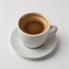 Obraz premium Latte Art in a White Coffee Cup