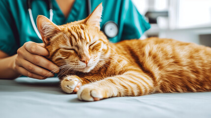 Obraz premium a cat in a doctor practis