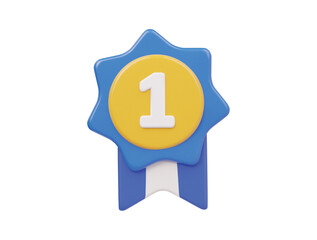 First winner medal icon 3d render illustration
