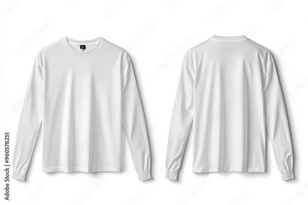 Wall mural White Long Sleeve Tshirt Mockup Isolated created with Generative AI