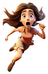 PNG Girl runaway cartoon running determination.