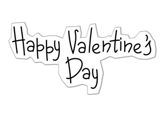 Text for Valentine Day. Holiday romantic sticker and love symbol.
