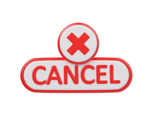 Cancel icon 3d render illustration