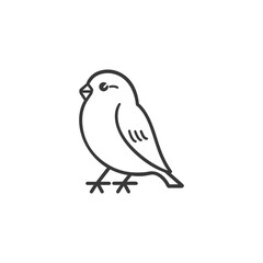 Fototapeta premium Line Art Illustration of a Small Bird with a Rounded Body and a Short Tail