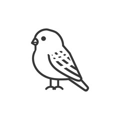 Line Art Illustration of a Small Bird