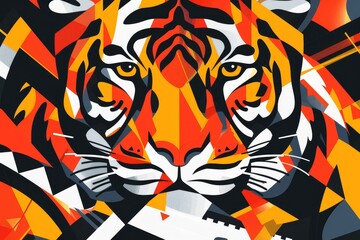 Abstract Tiger Face Depiction