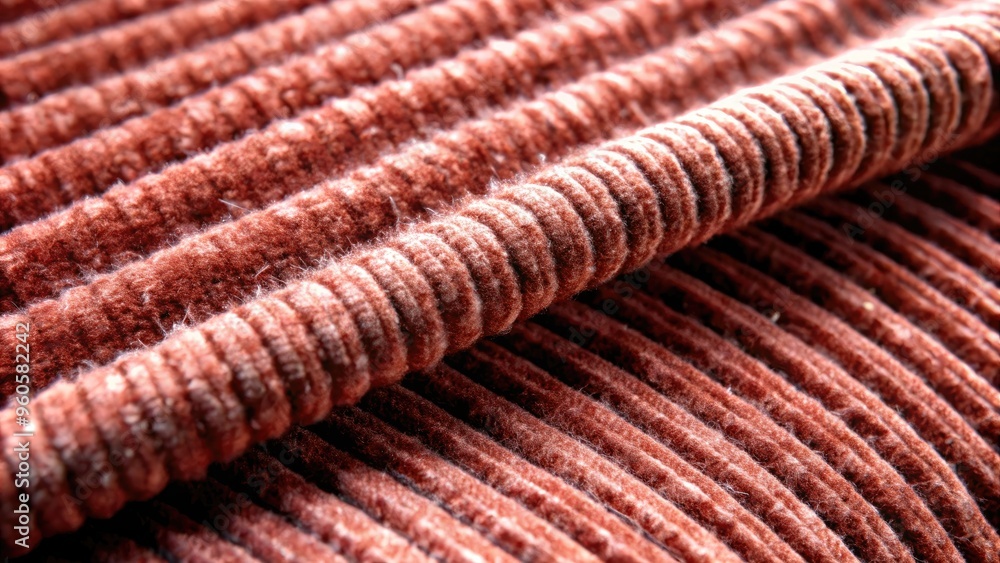 Sticker A close-up of textured red fabric with ridges.