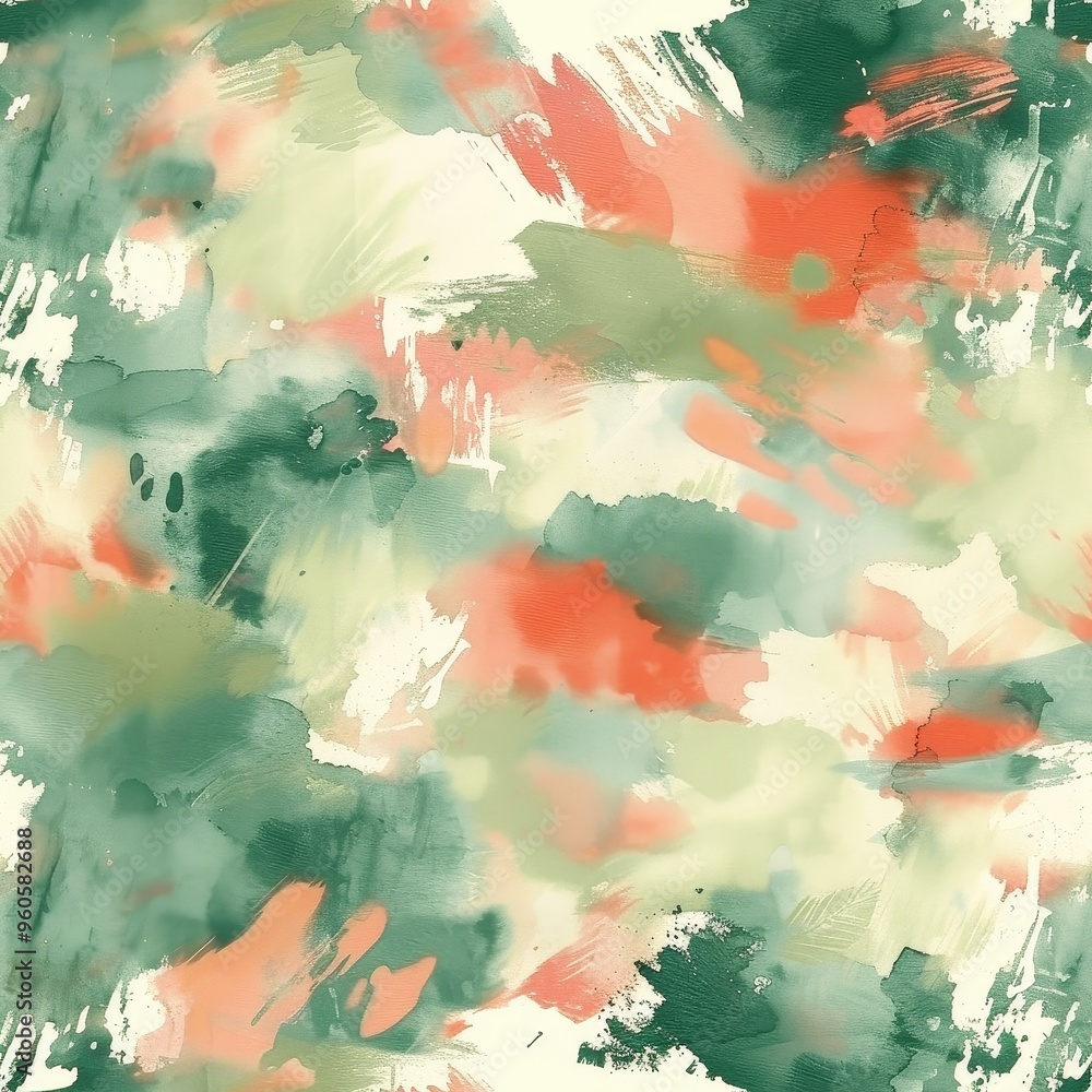 Poster Abstract Watercolor Strokes: Soothing, Artistic, Repeatable Pattern