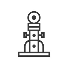 Line art illustration of a simple toy for a cat