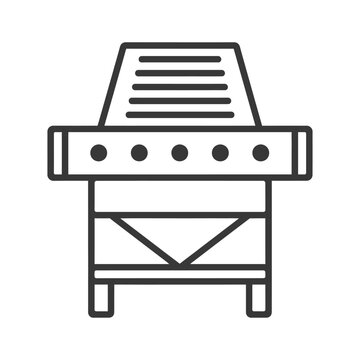 recommend clip art: Line art illustration of a simple grill with four burners