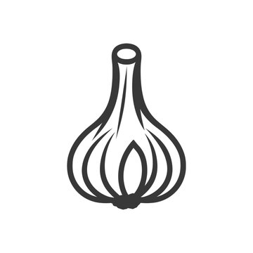 recommend clip art: Line art illustration of a single clove of garlic