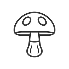 Obraz premium Line Art Illustration of a Single Mushroom with a Rounded Cap and a Bulbed Stem