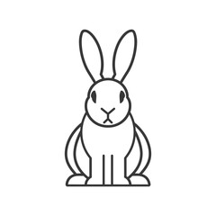 Fototapeta premium Line art illustration of a sitting bunny rabbit
