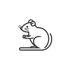 Obraz premium Line art illustration of a sitting mouse