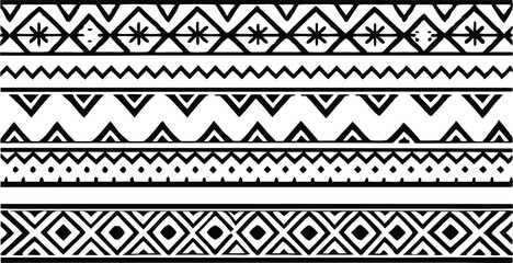 hand drawn border Ethnic for fabric patterns vector illustration