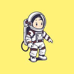 astronaut vector logo design illustration. astronaut mascot logo. Astronaut Boy
