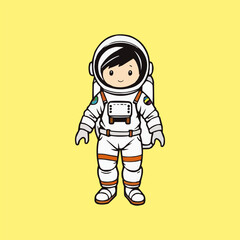 astronaut vector logo design illustration. astronaut mascot logo. Astronaut Boy