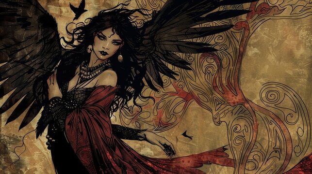 Mythical Morrigan Celtic Goddess