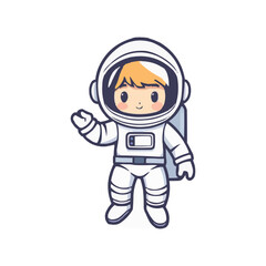 astronaut vector logo design illustration. astronaut mascot logo. Astronaut Boy