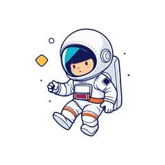 astronaut vector logo design illustration. astronaut mascot logo. Astronaut Boy
