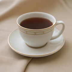 Simple Cup of Hot Tea on a White Background