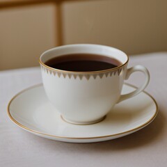Fototapeta premium Simple Cup of Hot Tea on a White Background