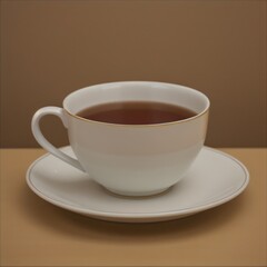 Fototapeta premium Simple Cup of Hot Tea on a White Background