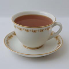 Simple Cup of Hot Tea on a White Background