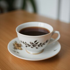 Fototapeta premium Simple Cup of Hot Tea on a White Background