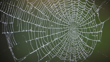 close-up of broken spider web