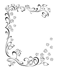 Decorative rectangular frame with ornate floral pattern and vignettes; graphic design