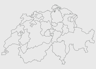 Obraz premium Map - Switzerland. Map Switzerland outline vector 