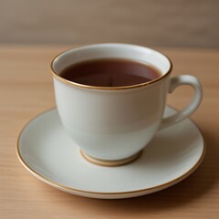 Obraz premium Simple Cup of Hot Tea on a White Background