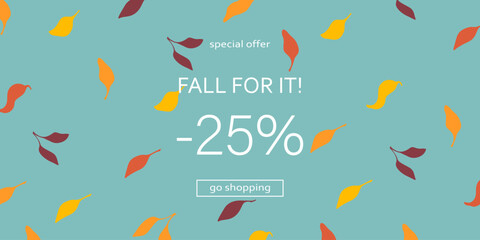 Fototapeta premium Abstract autumn art. Bright warm colors, fall leaves. Frame, background for text. Modern autumn poster, web banner, flyer vector design.