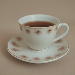 Fototapeta premium Simple Cup of Hot Tea on a White Background