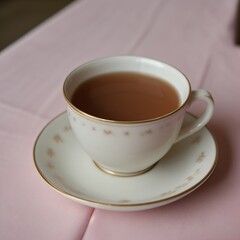 Fototapeta premium Simple Cup of Hot Tea on a White Background