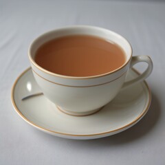 Simple Cup of Hot Tea on a White Background