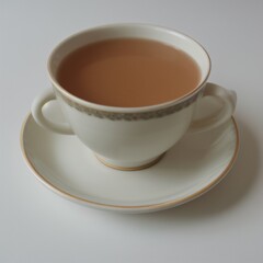 Simple Cup of Hot Tea on a White Background