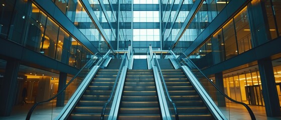 Futuristic Glass and Steel Atrium in for Corporate Building Design Concepts