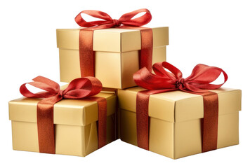 Fototapeta premium PNG Gift box ribbon gold.