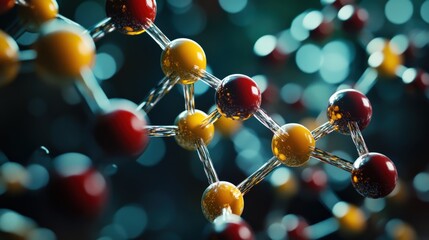 A molecular model showcases intricate connections between atoms, emphasizing the beauty of scientific structures. The colorful arrangement highlights the complexity of molecular designs