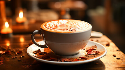 A frothy cappuccino on a wooden table a coffee lover delight