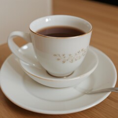 Fototapeta premium Simple Cup of Hot Tea on a White Background