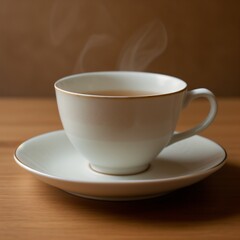 Simple Cup of Hot Tea on a White Background