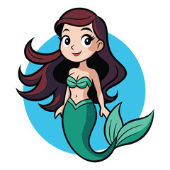 Cute and Cheerful Mermaid Design