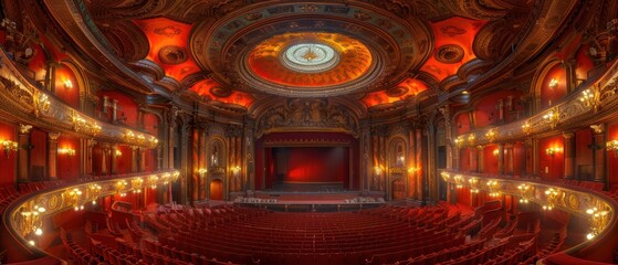 Obraz premium Majestic Historic Theater: Ornate Architecture in Stunning