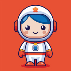Cute Astronaut in Outer Space